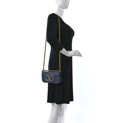 Valentino Garavani Calfskin Vlogo Small Loco Shoulder Bag Ultramarine 3 of 9