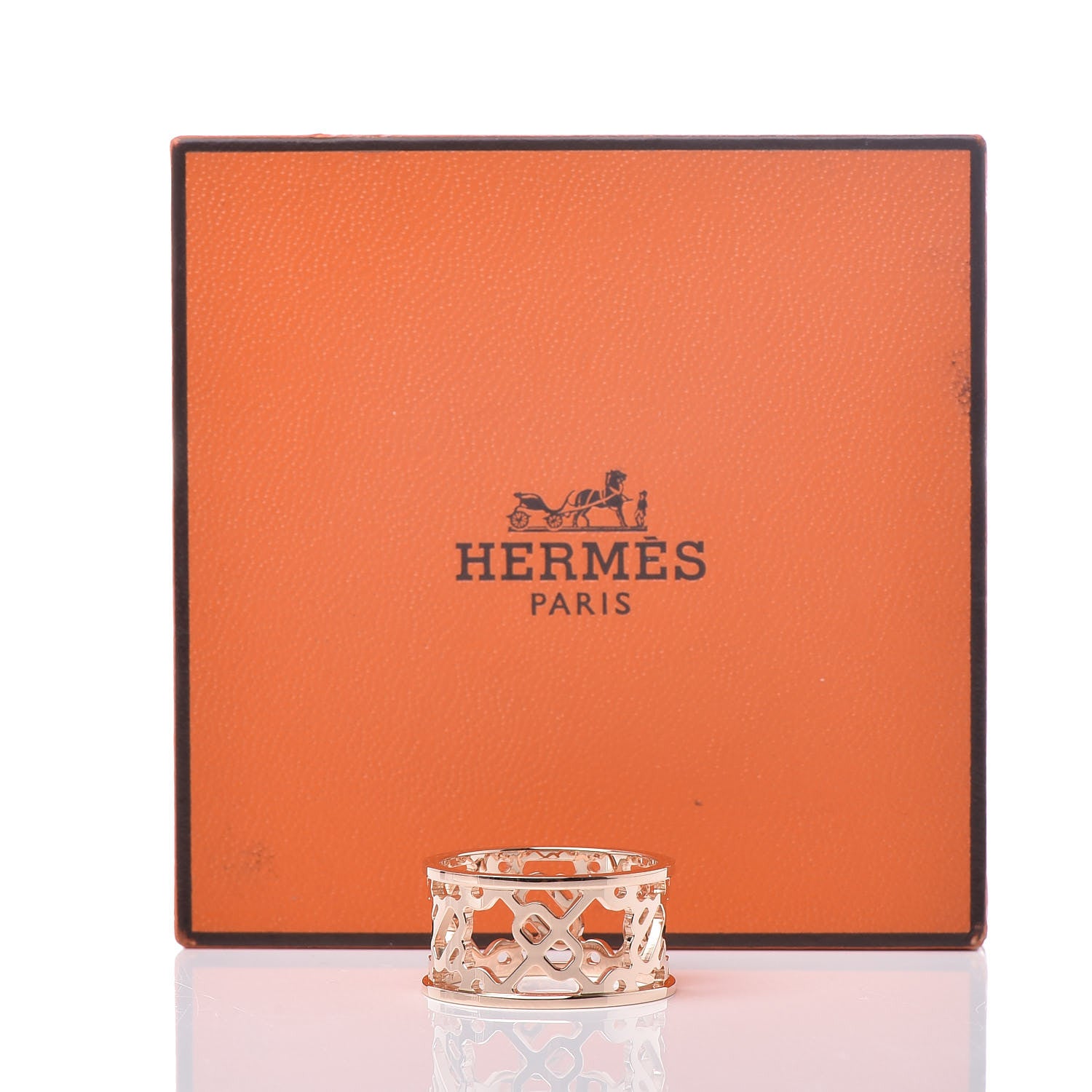 Hermes 18K Rose Gold Chaîne d'Ancre Passerelle Ring 52 6 6 of 6