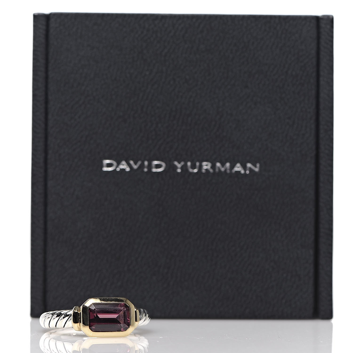 David Yurman Sterling Silver 18K Yellow Gold Rhodolite Novella Ring 56 7.75 6 of 6