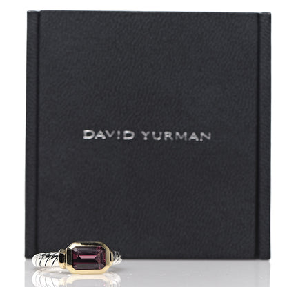 David Yurman Sterling Silver 18K Yellow Gold Rhodolite Novella Ring 56 7.75 6 of 6
