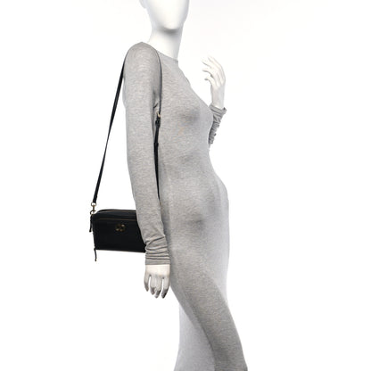 Christian Dior Grained Calfskin Caro Double Pouch Black 2 of 11