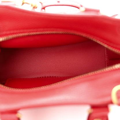 Balenciaga Grained Calfskin Neo Classic Gold Hardware Nano City Crossbody Medium Red 5 of 10