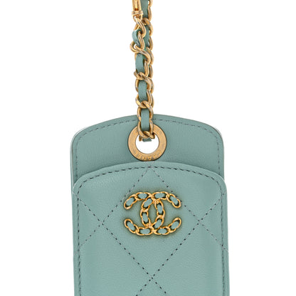 Chanel Goatskin Quilted Chanel 19 Luggage Tag Light Blue 3 of 7