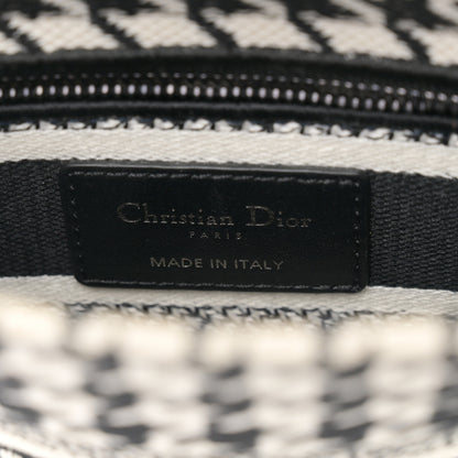 Christian Dior Canvas Houndstooth Embroidered Mini Lady D-Lite Black White 6 of 10