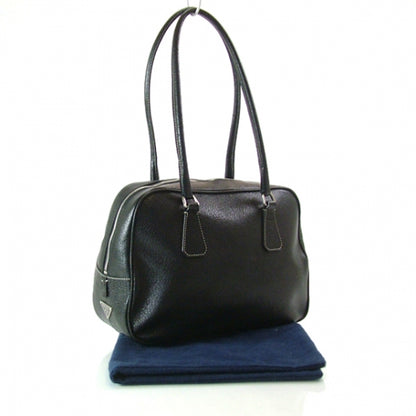 Prada Leather Bowler Tote Black 3 of 12