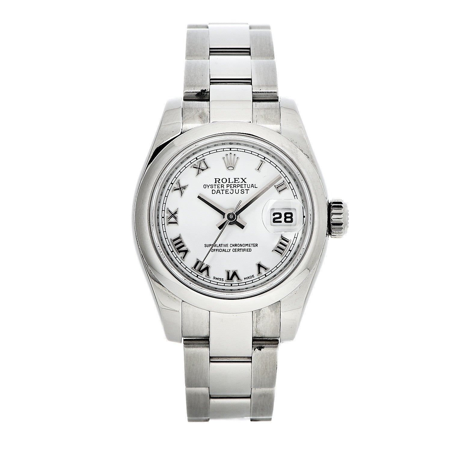 Rolex Stainless Steel 26mm Oyster Perpetual Datejust Watch White Roman 1 of 10