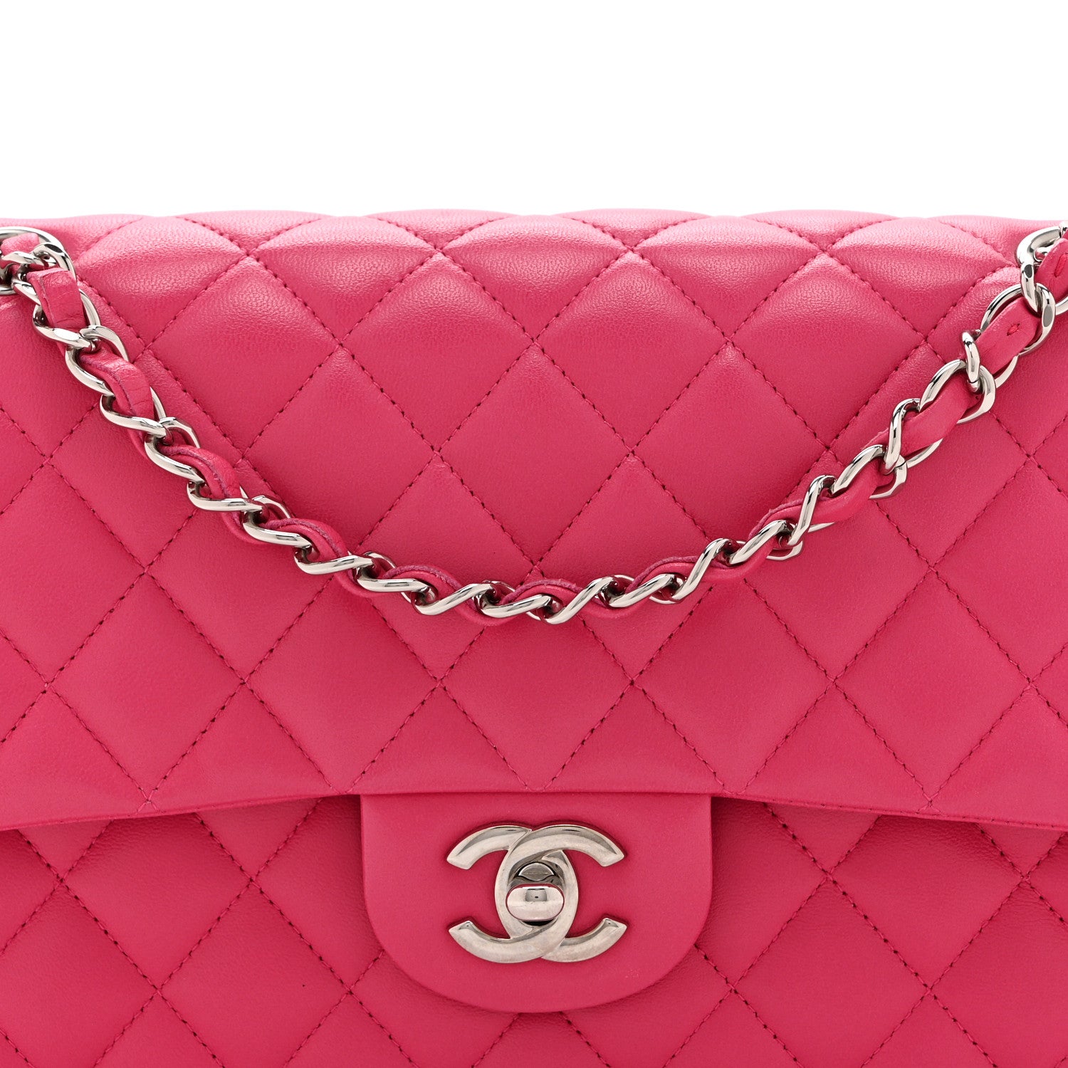 Chanel Lambskin Quilted Medium Double Flap Pink 8 of 11