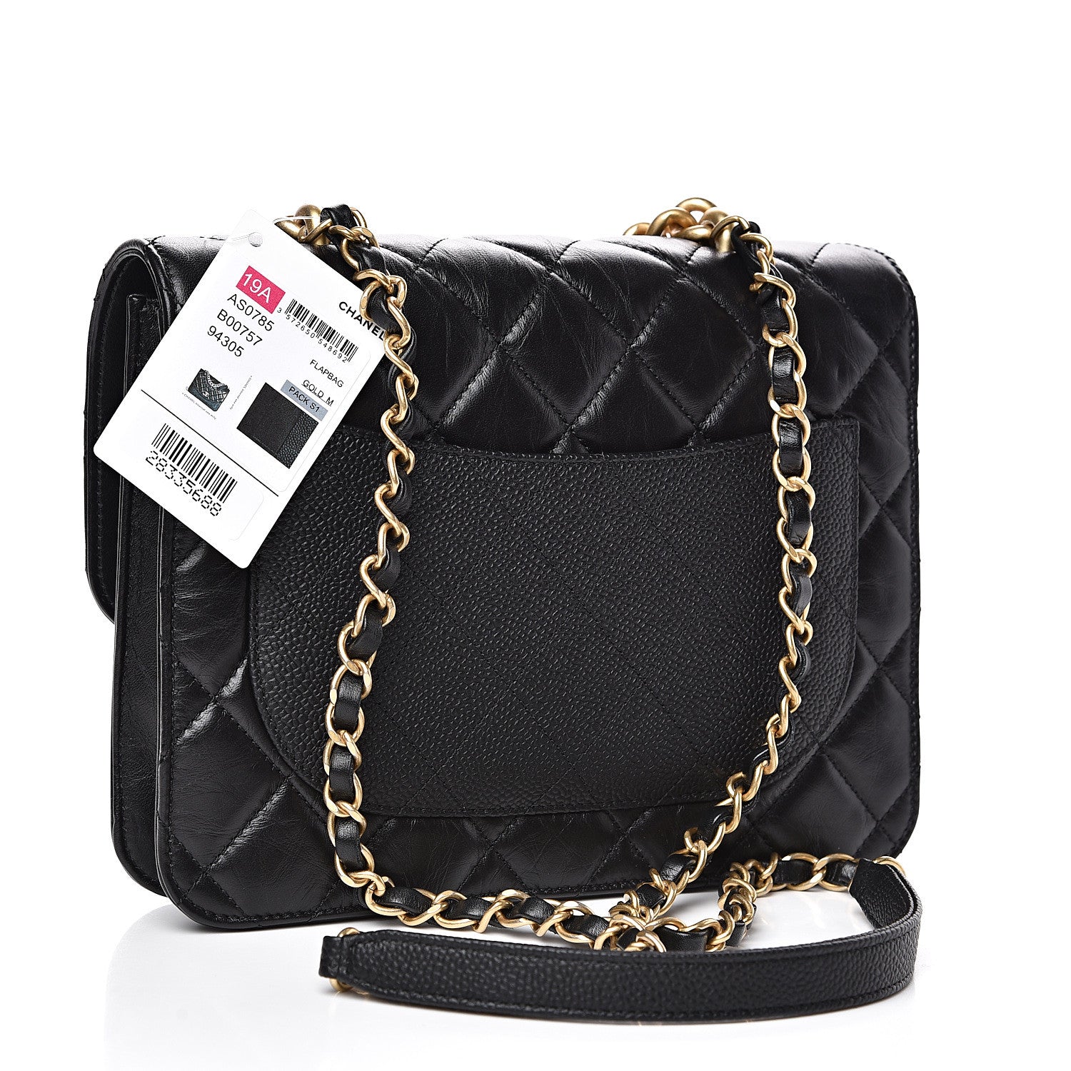 Chanel Calfskin Caviar Quilted Chain Handle Flap Black 2 of 10