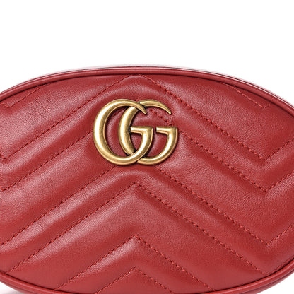 Gucci Calfskin Matelasse GG Marmont Belt Bag 85 34 Hibiscus Red 8 of 10