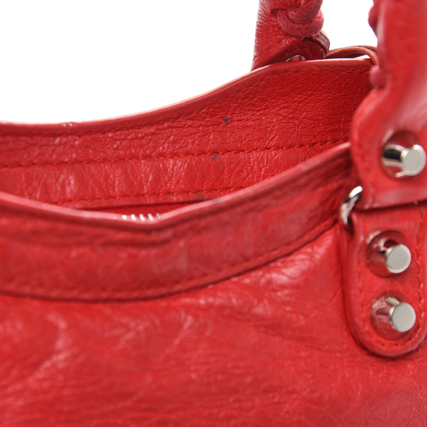 Agneau Classic Silver Hardware Mini City Logo Strap Rouge Cardinal Black
