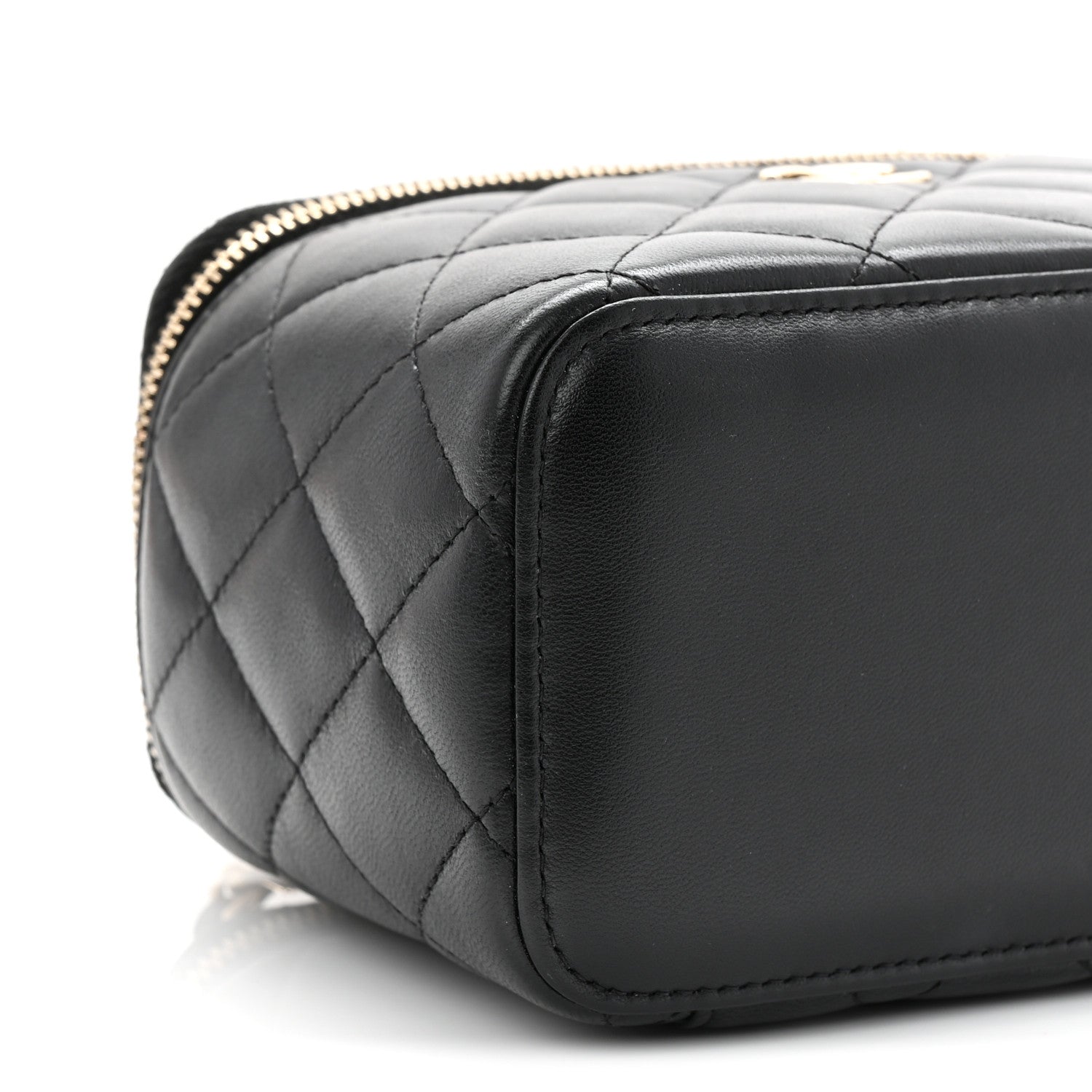 Chanel Lambskin Quilted Small Top Handle Vanity Case With Chain Black 9 of 10