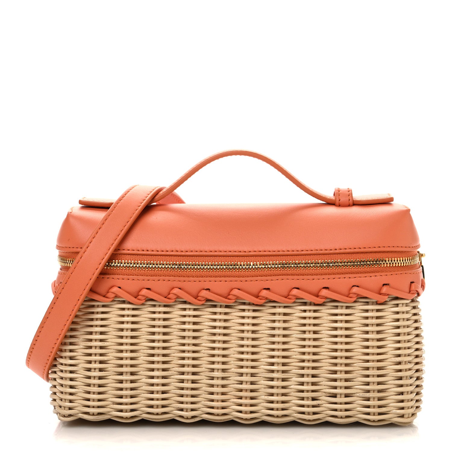 Loro Piana Wicker Calfskin L19 Extra Pocket Pouch Sun Kissed 1 of 9