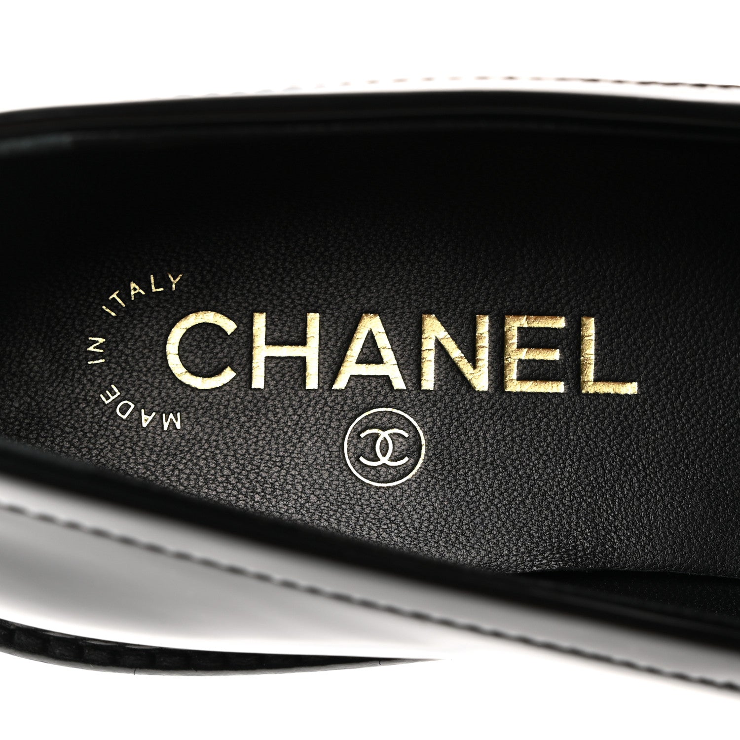 Chanel Shiny Calfskin Quilted CC Mocassin Loafers 39.5 Black 6 of 9