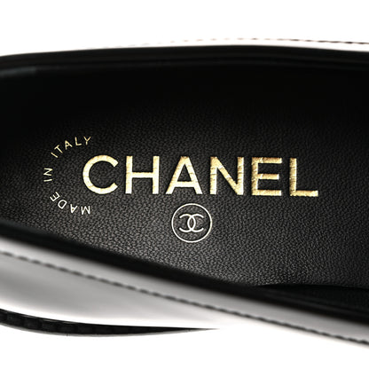 Chanel Shiny Calfskin Quilted CC Mocassin Loafers 39.5 Black 6 of 9