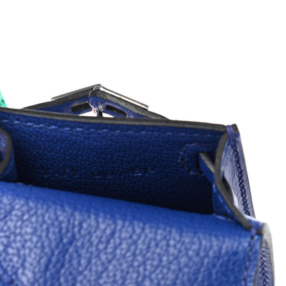 Hermes Tadelakt Mini Kelly Twilly Bag Charm Bleu Electrique 4 of 5