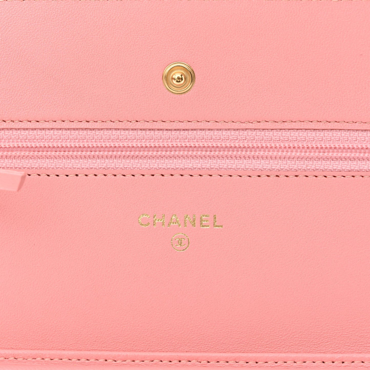 Lambskin Quilted Wallet On Chain WOC Pink