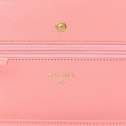 Chanel Lambskin Quilted Wallet On Chain WOC Pink 5 of 11