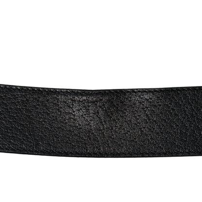 Gucci Textured Dollar Calfskin Nickel Double G 40mm Belt 70 28 Black 6 of 6