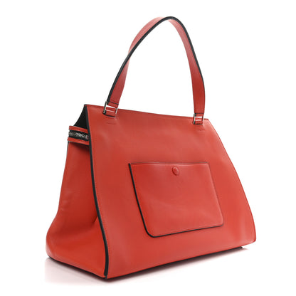 Celine Grained Calfskin Medium Edge Shoulder Bag Vermillion 3 of 9