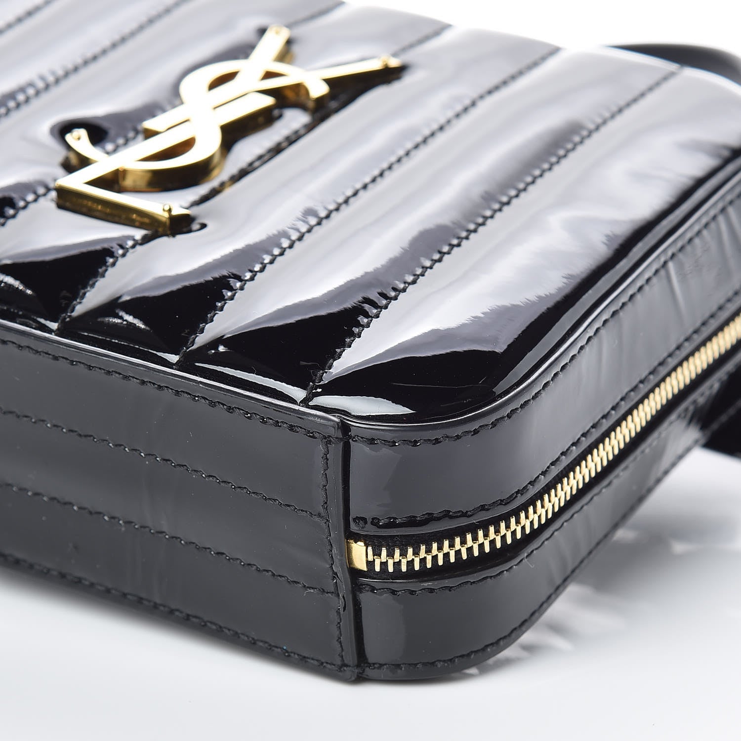 Saint Laurent Patent Matelasse Vicky Monogram Belt Bag Black 6 of 10
