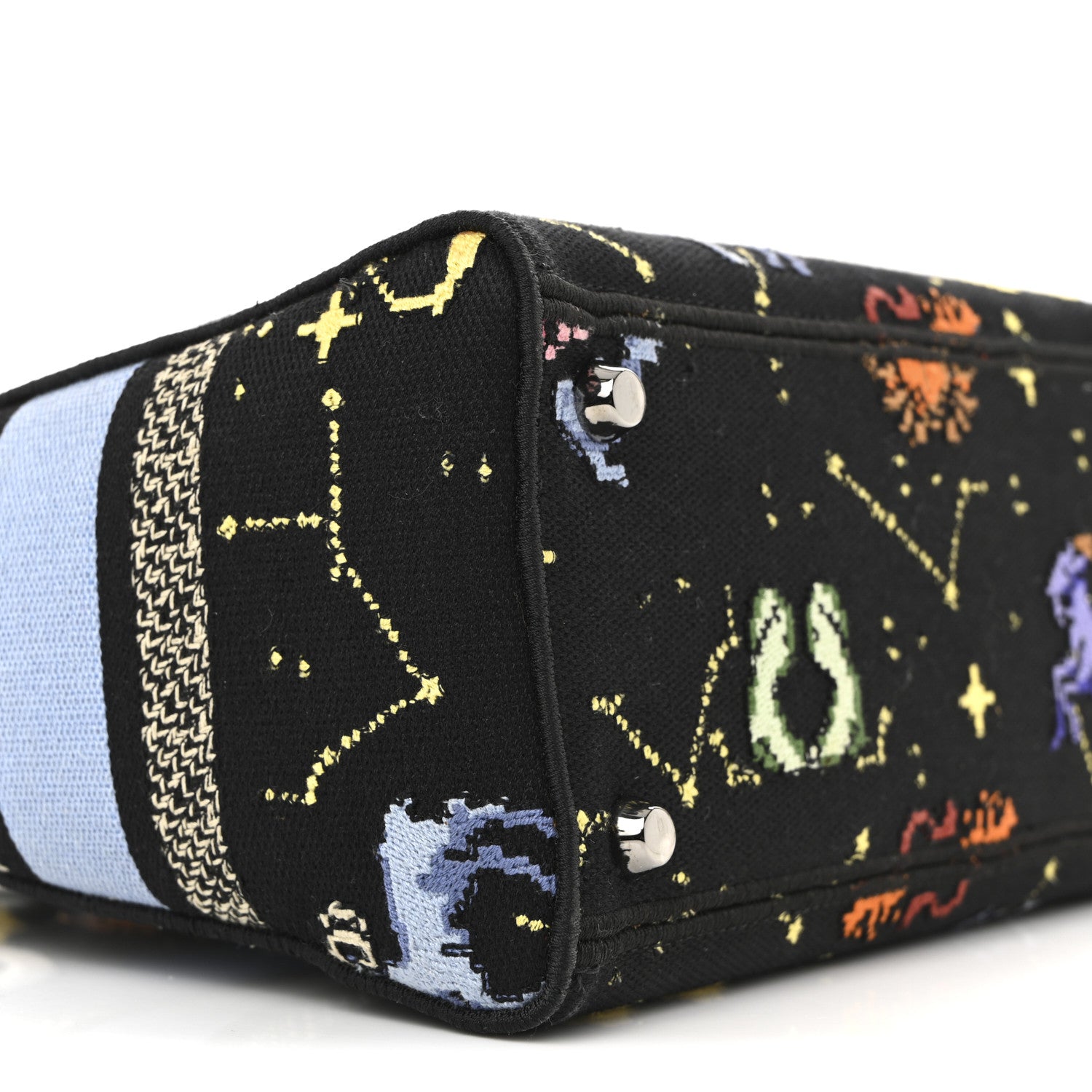 Christian Dior Canvas Pixel Zodiac Embroidered Medium Lady D-Lite