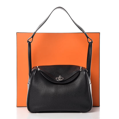 Hermes Taurillon Clemence Lindy 26 Black 12 of 12