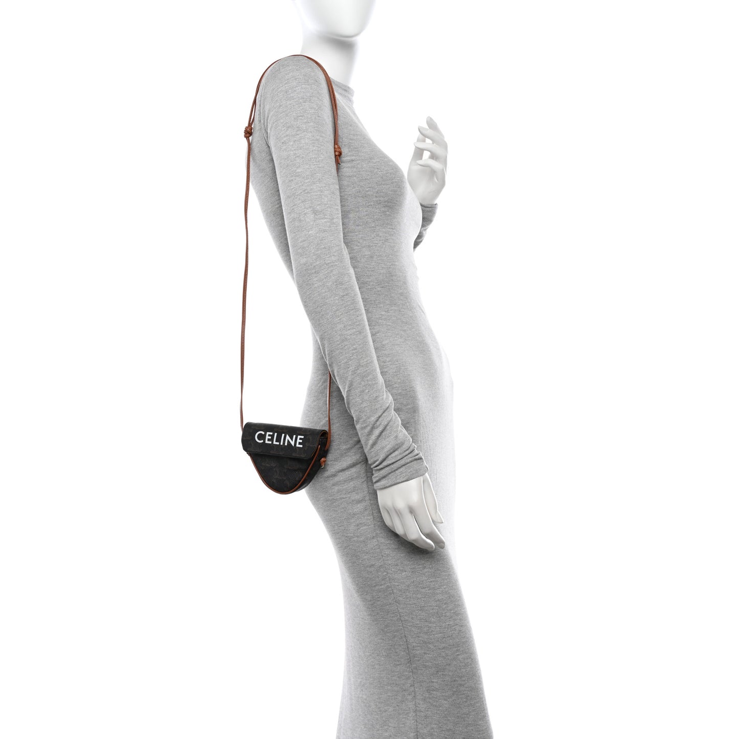 Triomphe Canvas Mini Triangle Crossbody Bag Tan