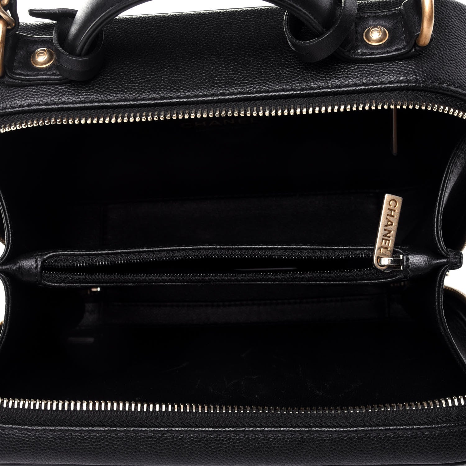 Chanel Caviar Quilted Medium CC Filigree Vanity Case Black 4 of 5