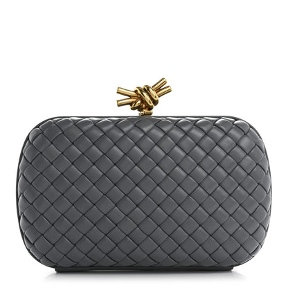 Bottega Veneta Nappa Intrecciato Minaudiere Knot Clutch Slate 1 of 6
