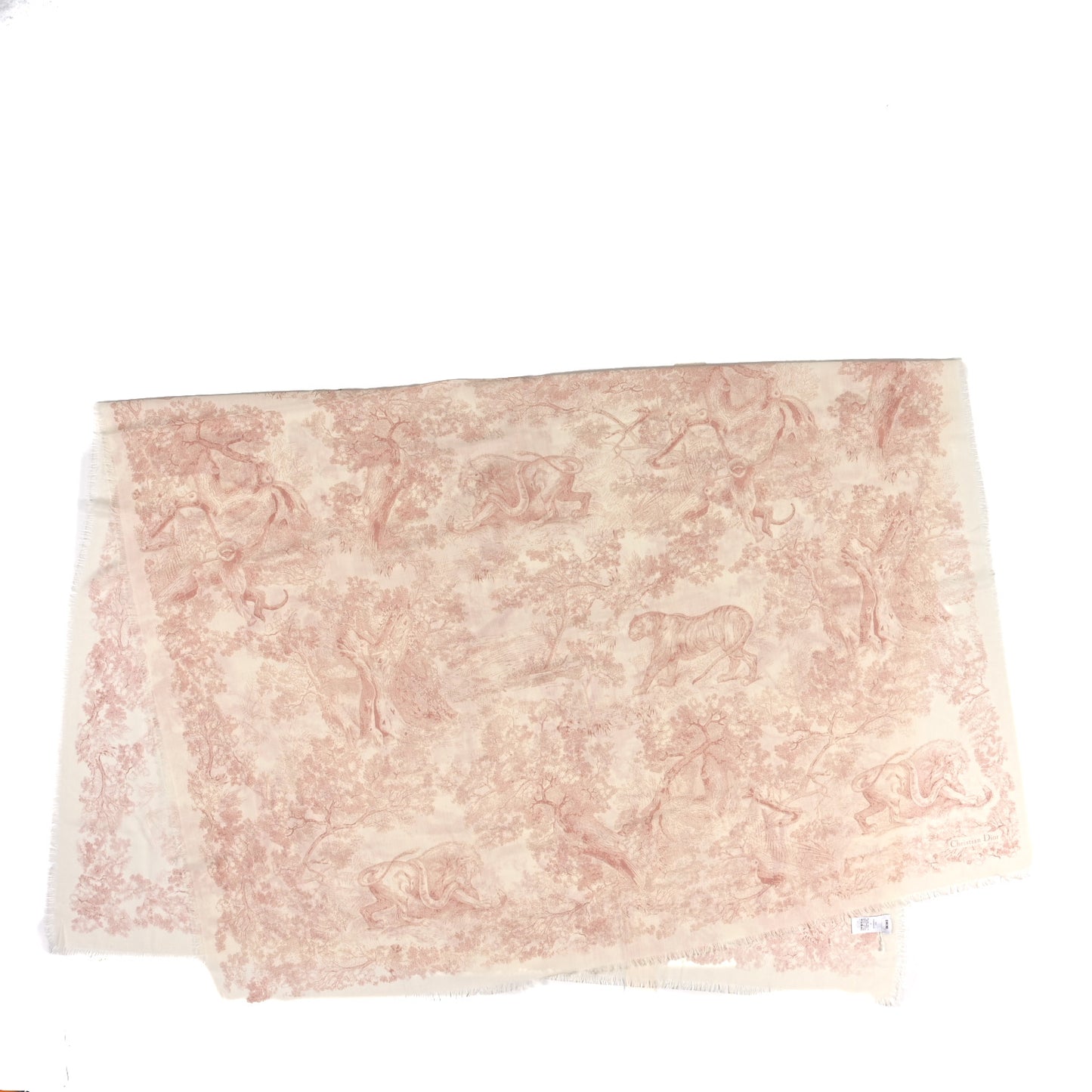 Wool Cashmere Silk Dioriviera Toile De Jouy Stole Pink