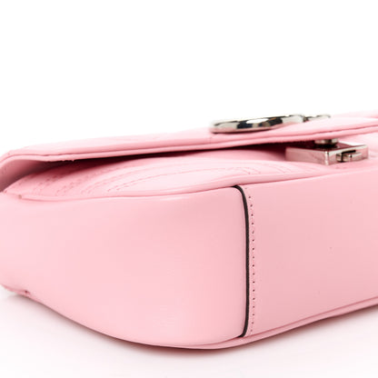 Gucci Calfskin Matelasse Mini GG Marmont Shoulder Bag Perfect Pink 10 of 11