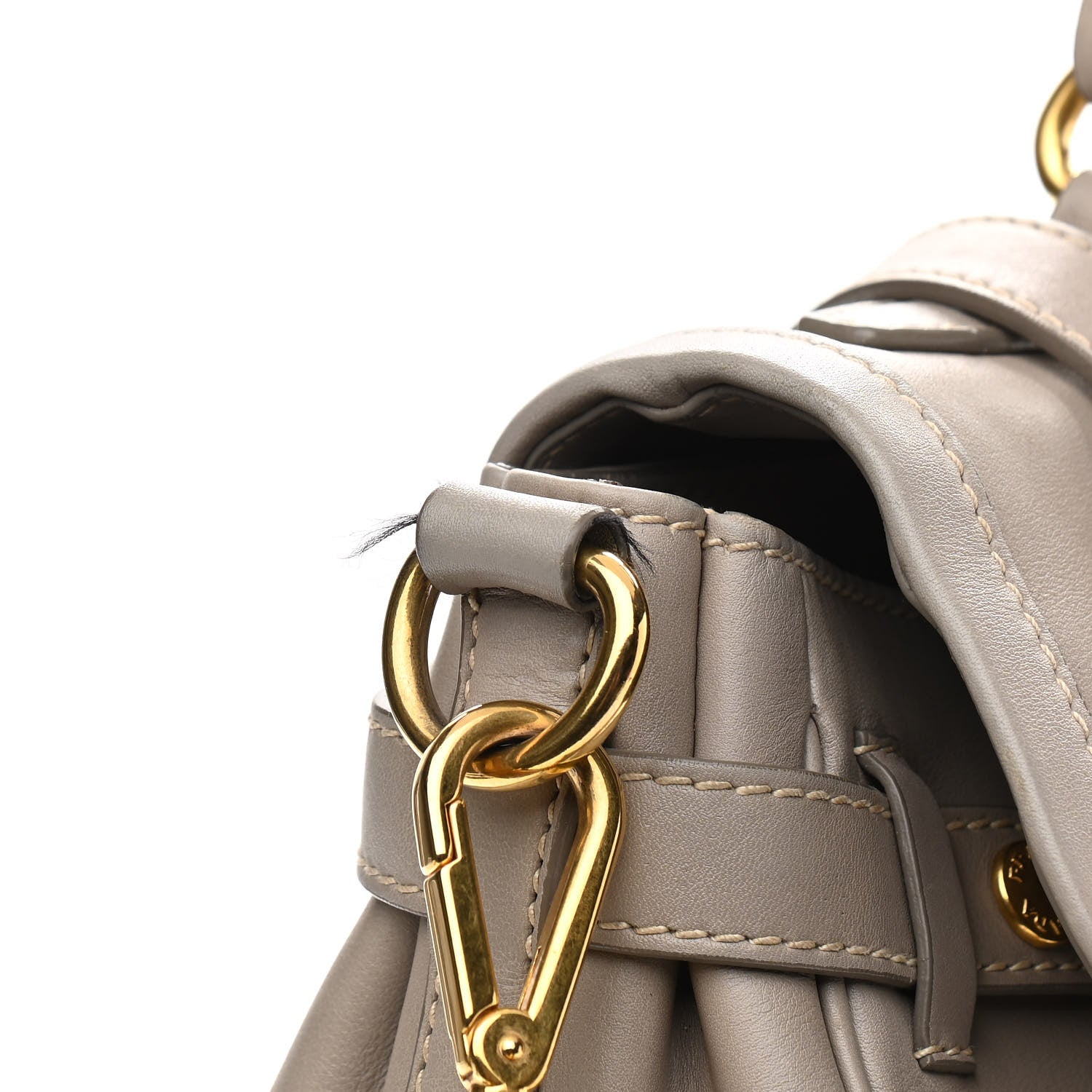 Prada City Calfskin Foldover Pushlock Top Handle Satchel Argilla 10 of 12