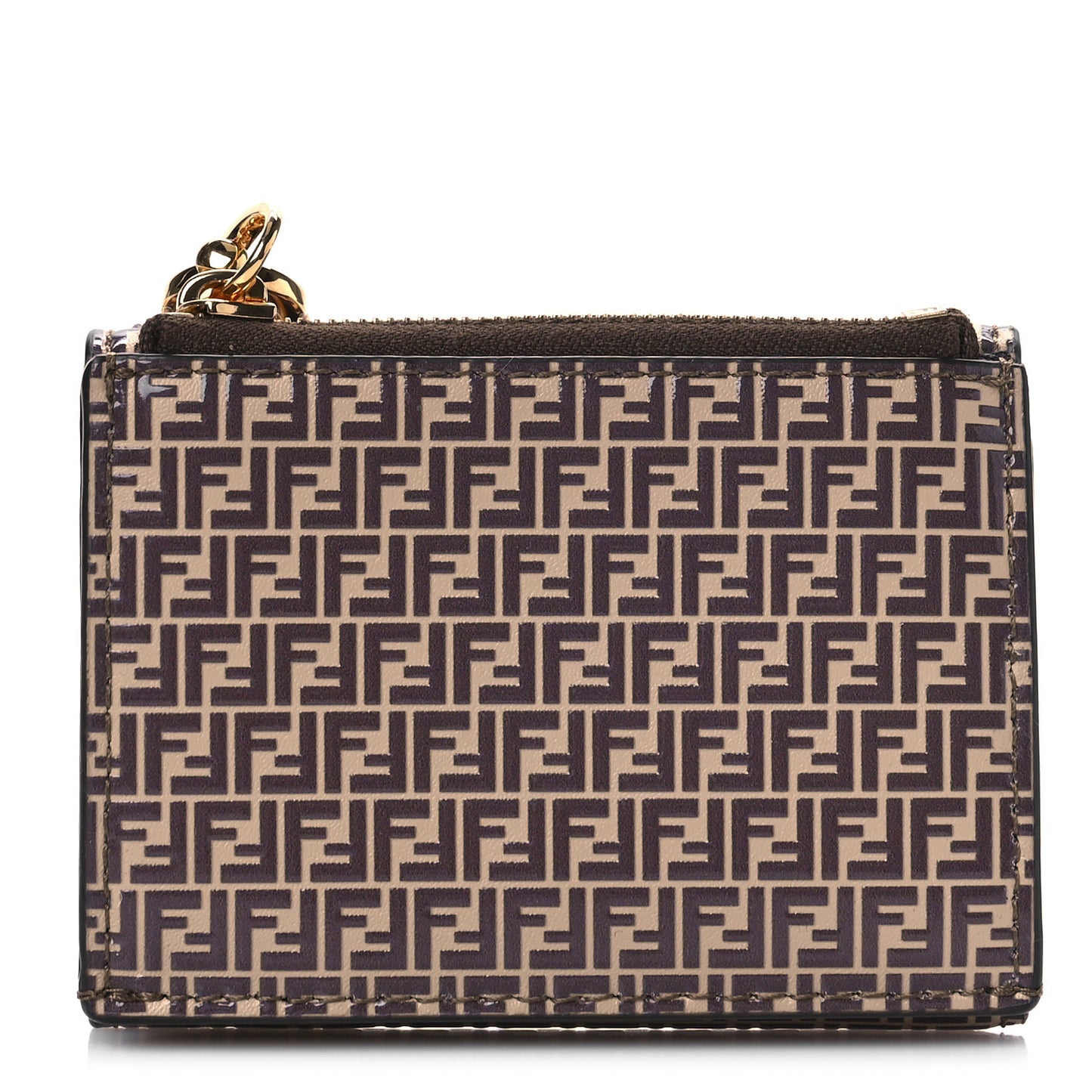Vitello Liberty Micro FF Embossed Small O'Lock Wallet Beige Amido Maya