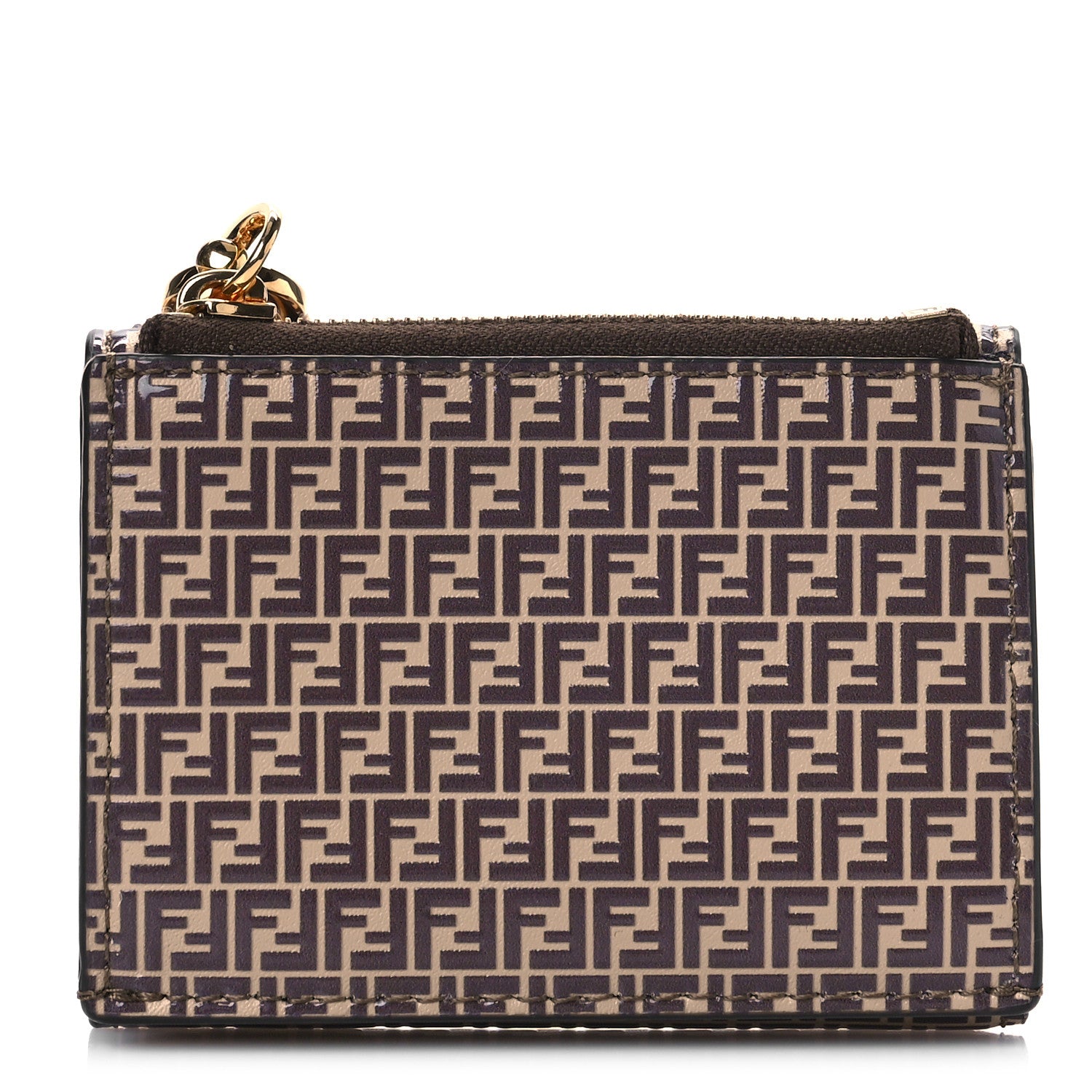 Fendi Vitello Liberty Micro FF Embossed Small O'Lock Wallet Beige Amido Maya 1 of 10