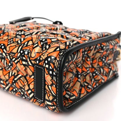 Burberry Lambskin Quilted Printed TB Heritage Check Mini Freya Tote Orange 8 of 8