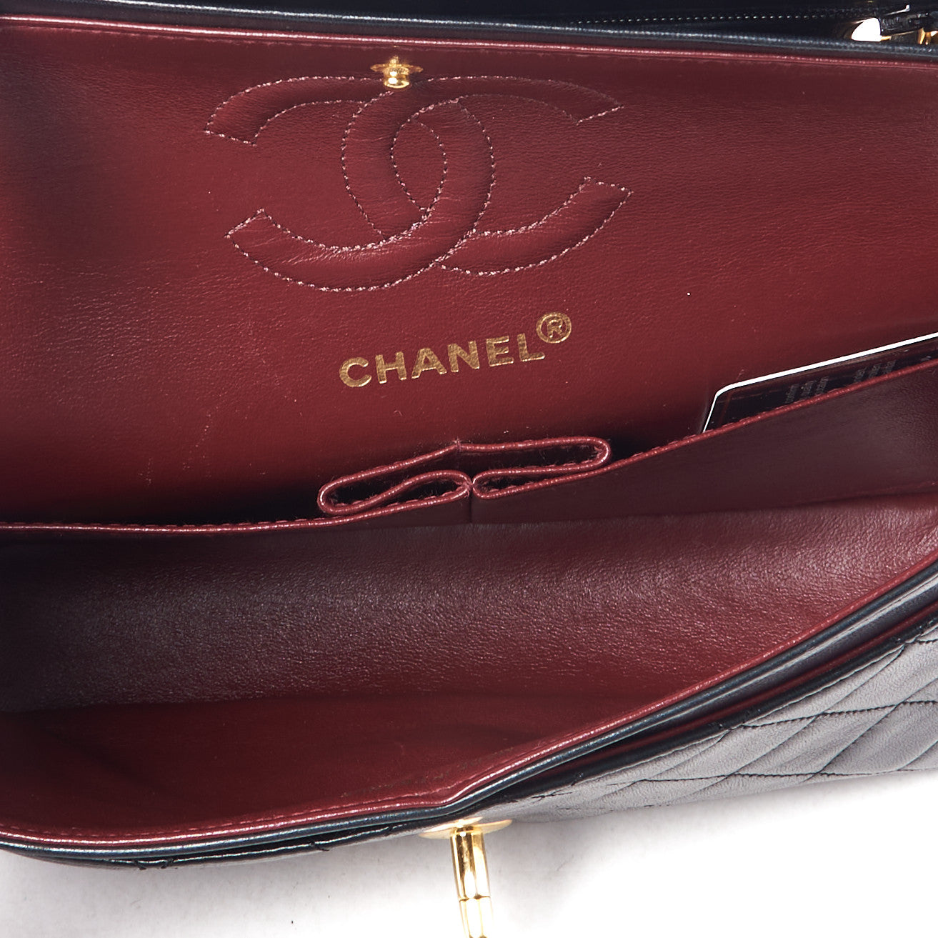 Lambskin Quilted Small Double Flap Black