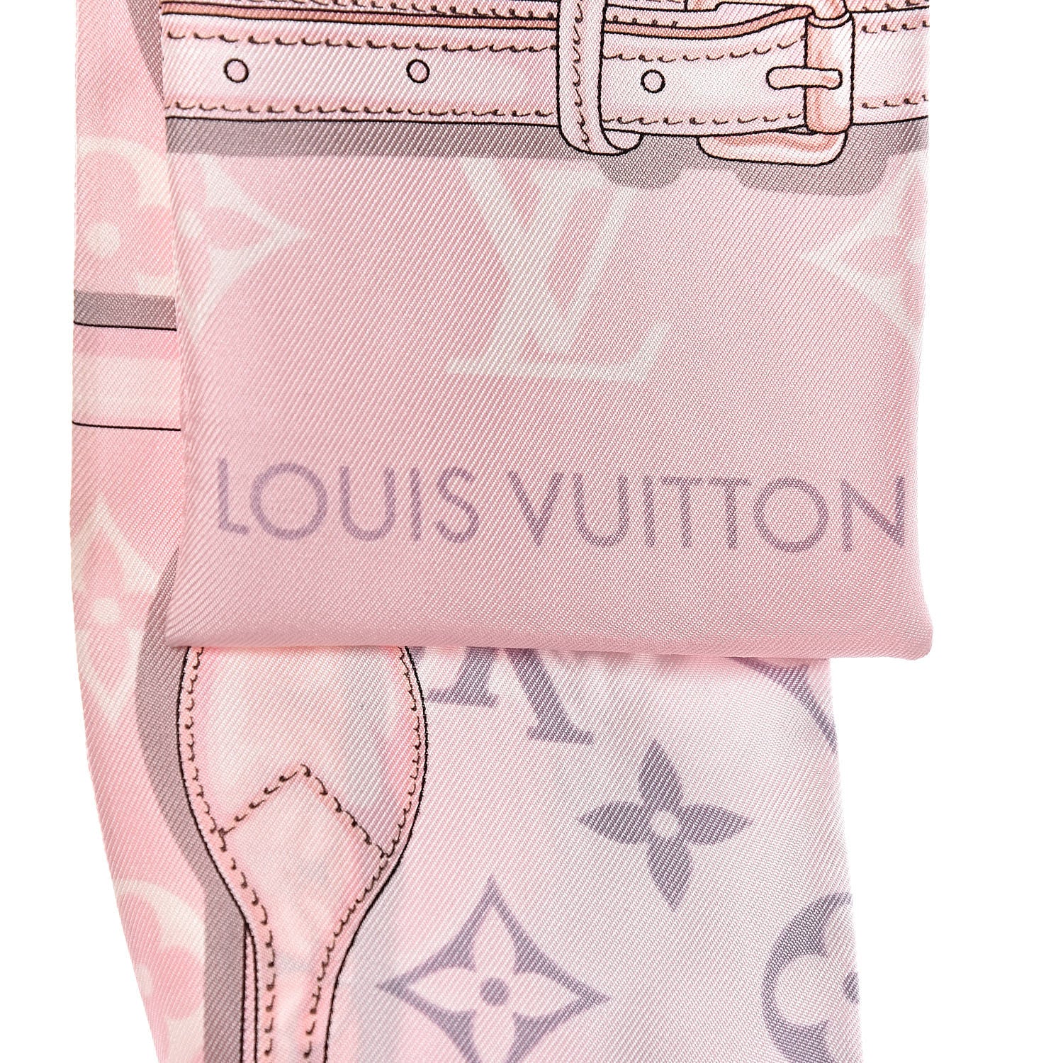 Louis Vuitton Silk Monogram Confidential Bandeau Light Pink 4 of 4