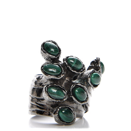 Saint Laurent Arty Dots Ring 6 Gunmetal Green 1 of 4