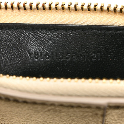 Saint Laurent Metallic Calfskin Monogram Fragments Zippered Card Case Platino 7 of 7
