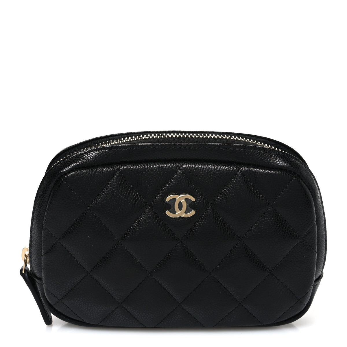 Chanel Caviar Quilted Small Curvy Pouch Cosmetic Case Black 1 of 8