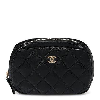 Chanel Caviar Quilted Small Curvy Pouch Cosmetic Case Black 1 of 8