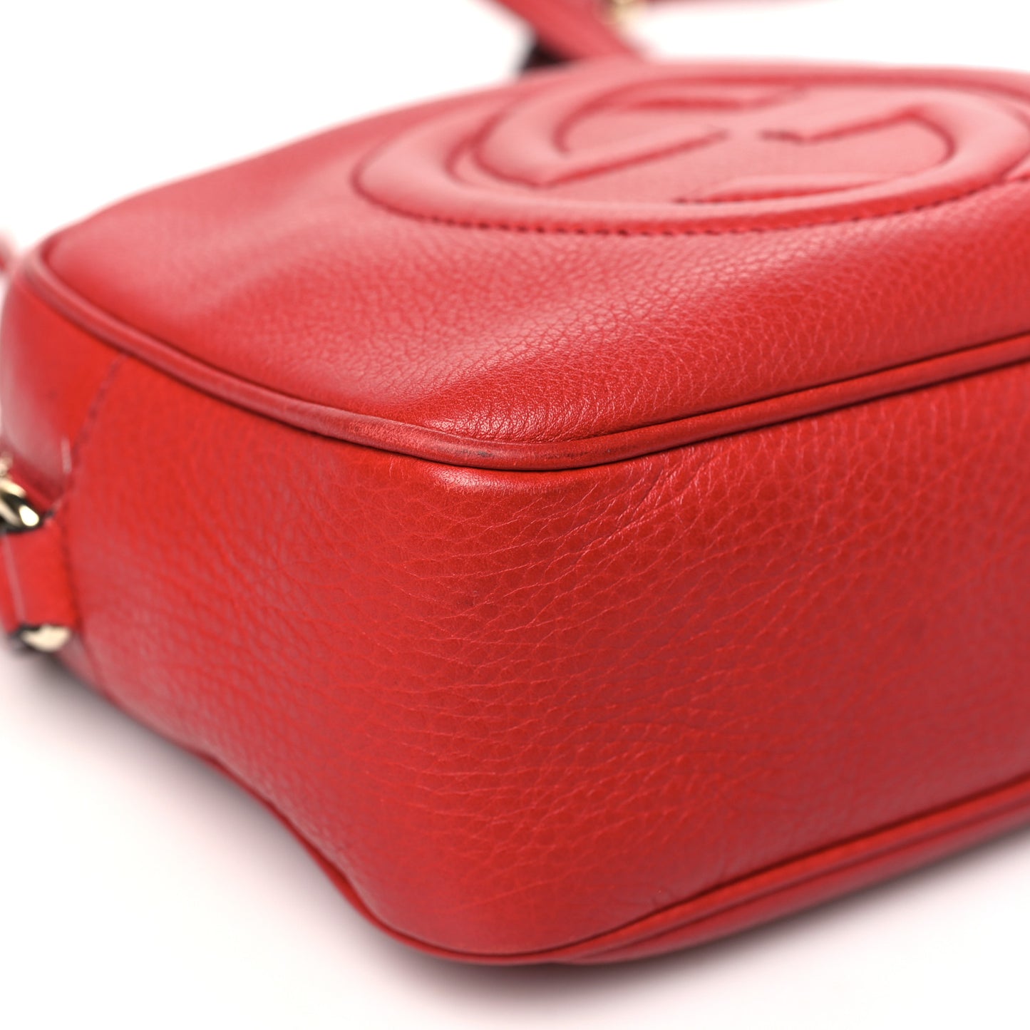 Pebbled Calfskin Small Soho Disco Bag Tabasco Red