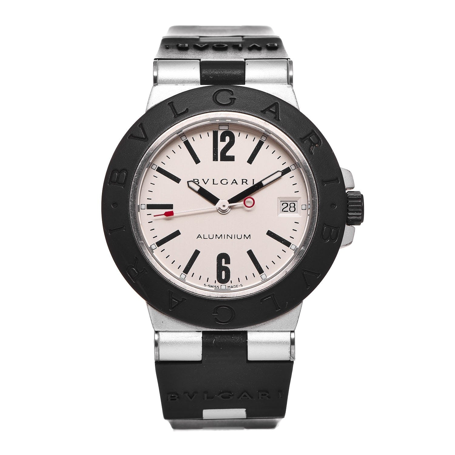Bulgari Aluminum Rubber 38mm Diagono Quartz Watch 1 of 6