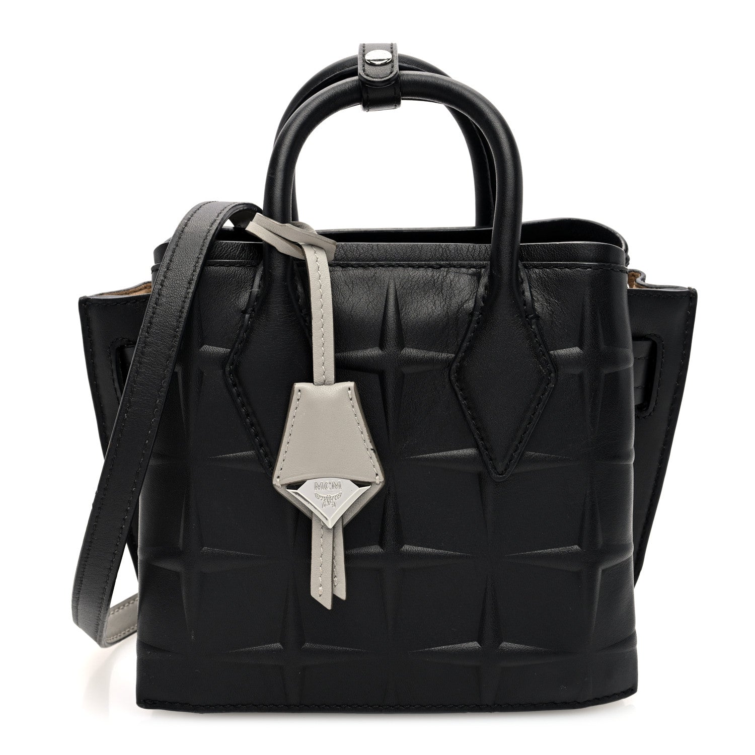 MCM Calfskin Embossed Park Avenue Mini Neo Milla Tote  Black 1 of 9