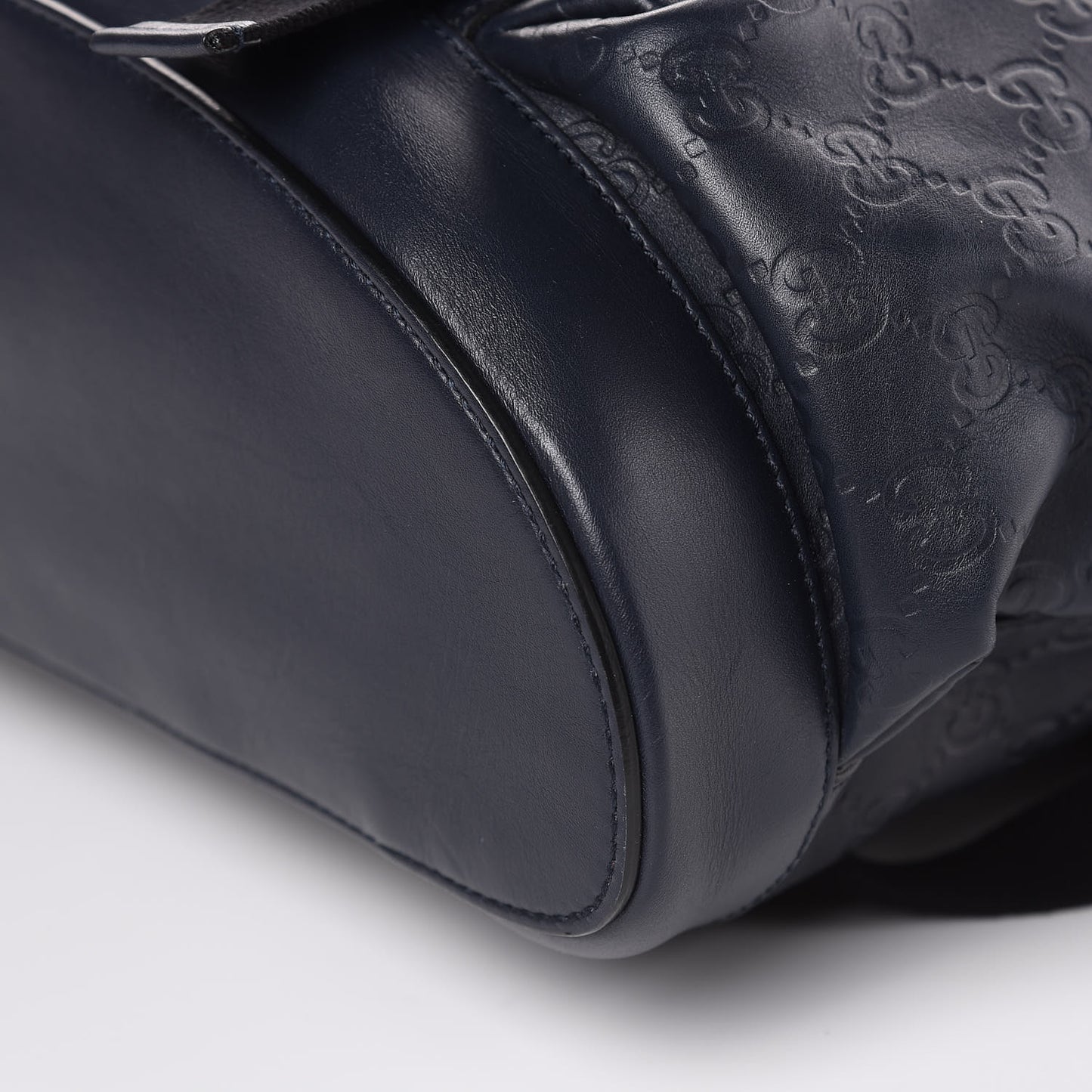 Guccissima Signature Double Buckle Backpack Blue