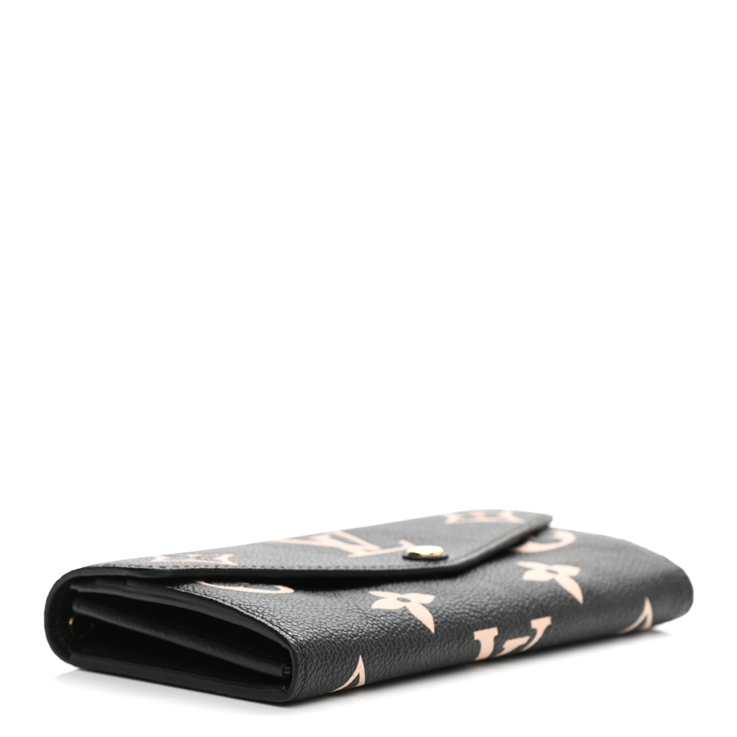 Louis Vuitton Monogram Empreinte Giant Sarah Wallet Black Beige 4 of 7