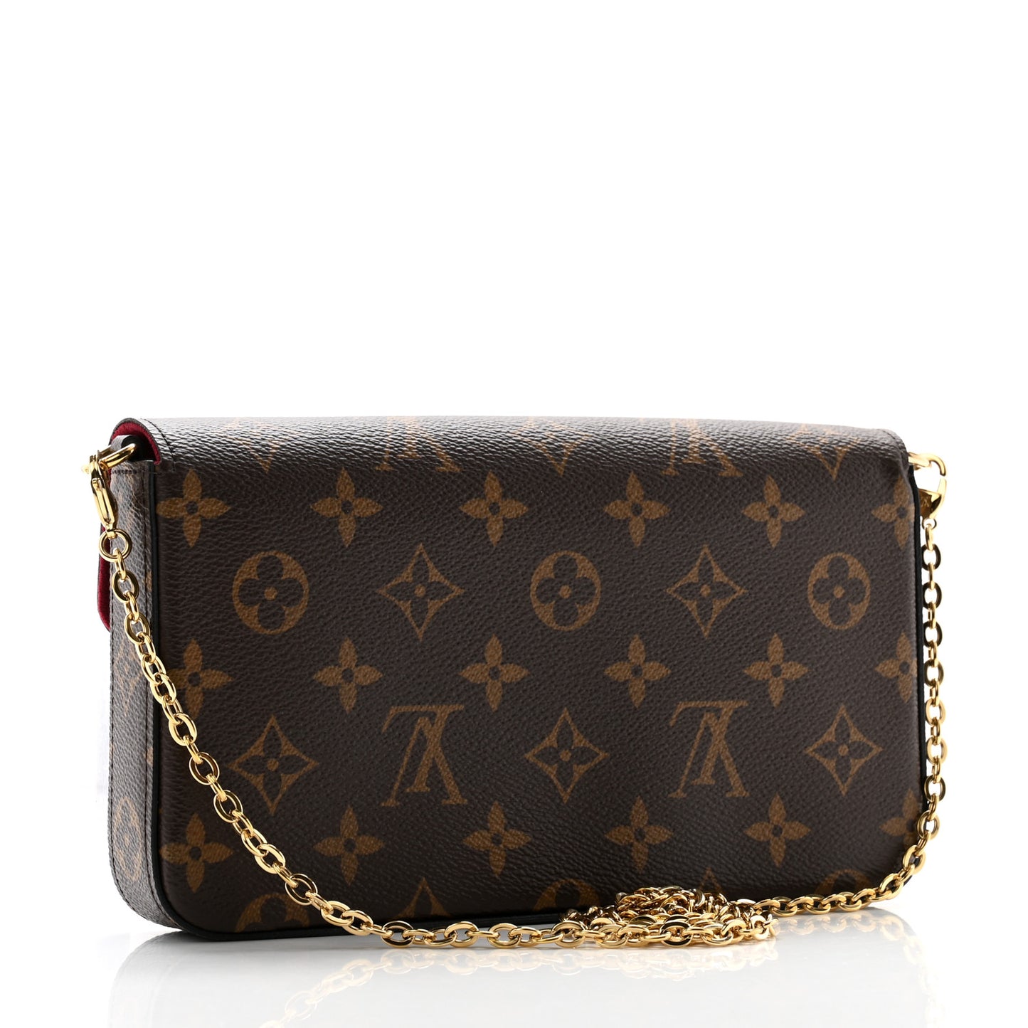 Monogram Pochette Felicie Chain Wallet Fuchsia