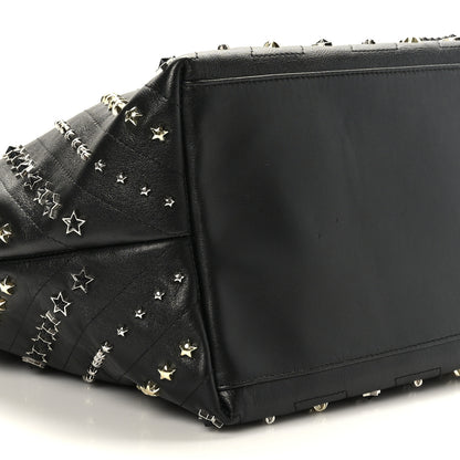 Jimmy Choo Calfskin Diagonal Star Studded Tote Black 7 of 8