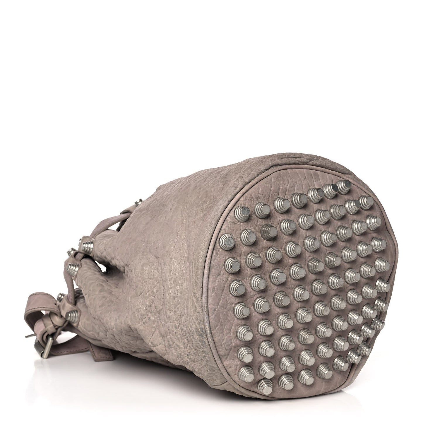 Pebbled Lambskin Diego Bucket Bag Taupe