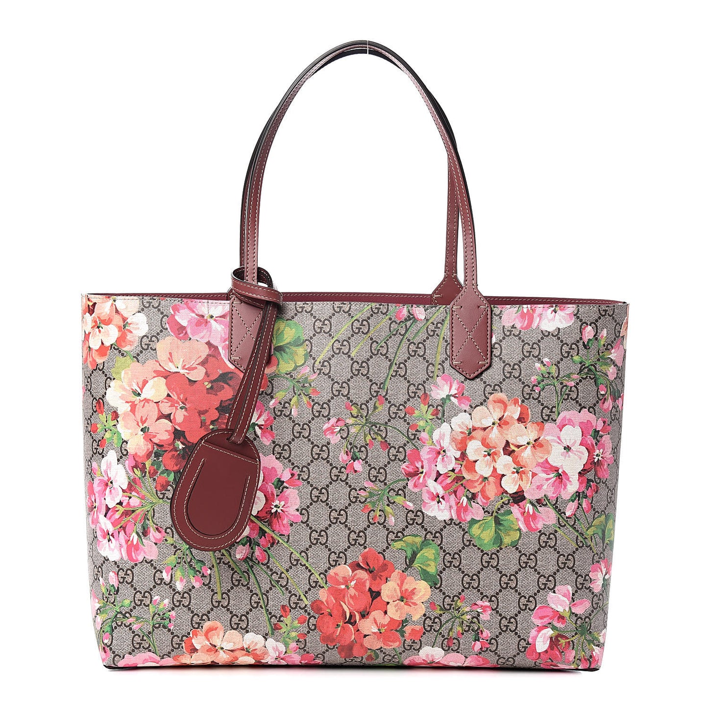 GG Supreme Monogram Blooms Medium Reversible Tote Beige Multicolor Dry Rose